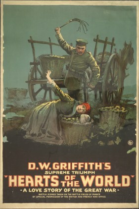 Cartel promocional de cine de Corazones del Mundo, 1918. Primera guerra mundial
