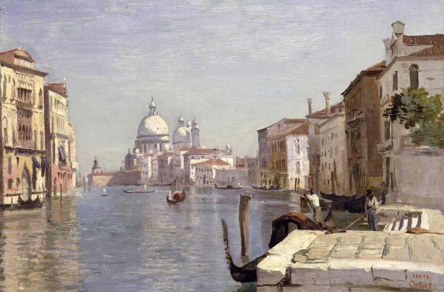 Jean-Baptiste-Camille Corot - Venise-Vue du Campo della Carita - 1834