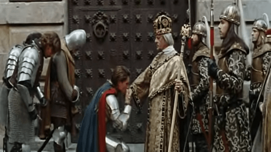 Presentación de Tirant lo Blanc ante el emperador.
